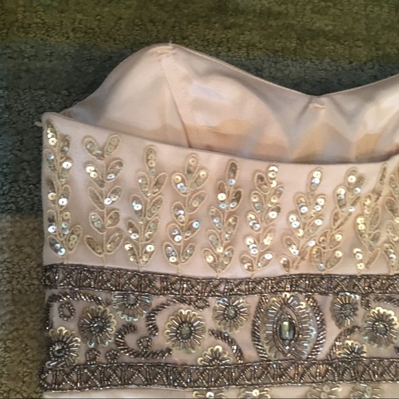 Sue Wong Nocturne Beaded Pleated Strapless Dress - Picture 6 of 8